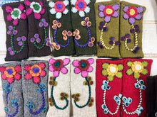 Felted Flower Fingerless gloves