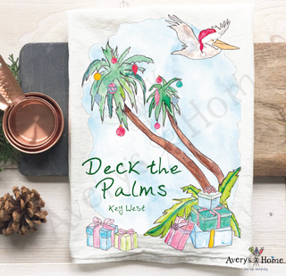 Deck the Palms Christmas Kitchen Towel