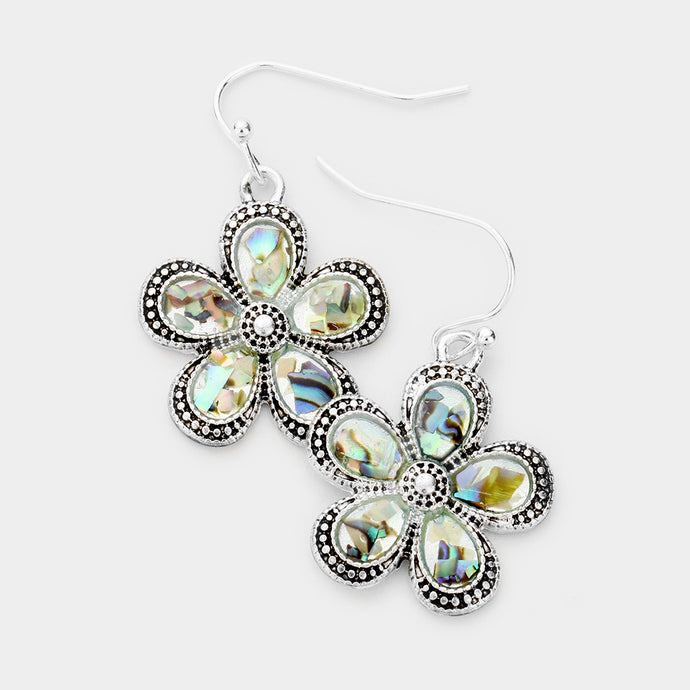 Abalone Flora Drop Earrings