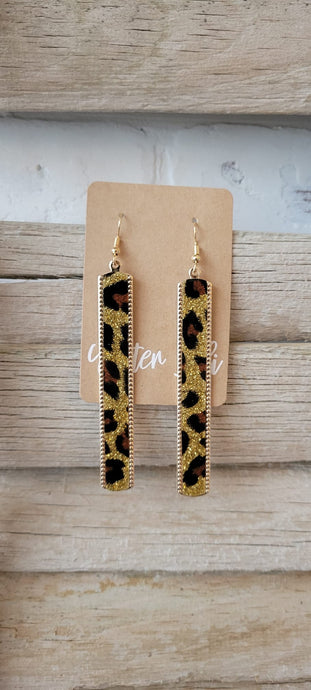 Leopard Rectangle Earrings