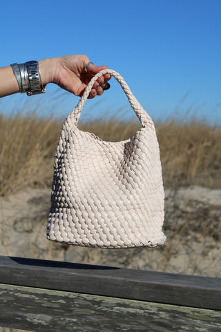 Cutie Pie basketweave bag Beige