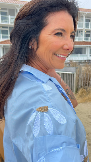 Heiress Bloom Top O/S Blue