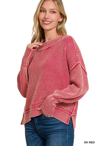 Harley Cropped Sweater Dk Red