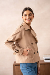 Gaby's cropped trench coat