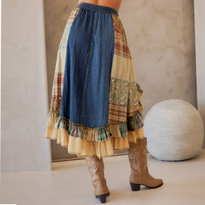 Ashville Patchwork Midi Skirt