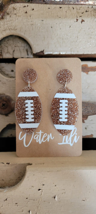 Glittery Footballs earrings