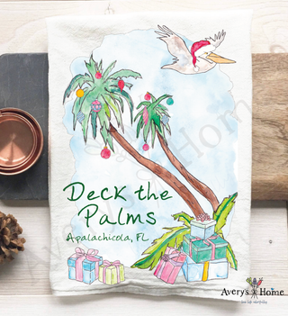 Deck the Palms Christmas Kitchen Towel