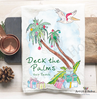 Deck the Palms Christmas Kitchen Towel