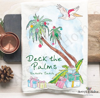 Deck the Palms Christmas Kitchen Towel