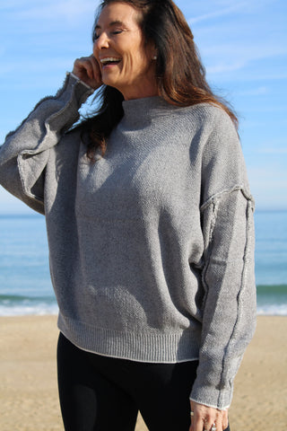 Raw Edge Sweater HGrey