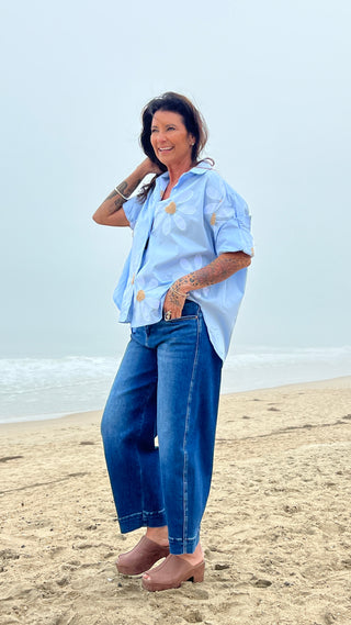 Heiress Bloom Top O/S Blue