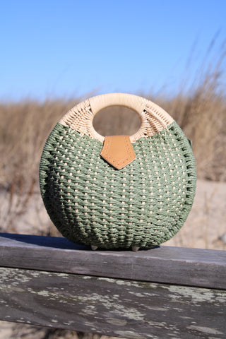 Mallorca Basket Handbag Sage