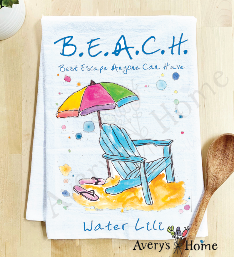 Beach Vacation Souvenir Kitchen Towel