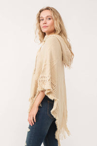 Harlie Grommet Poncho Cape Oatmeal O/S