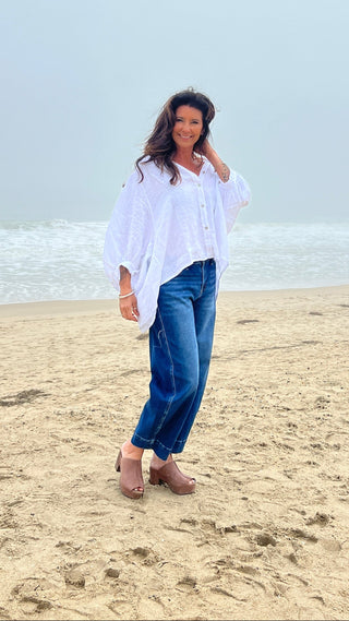 Free In Linen Top O/S