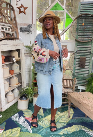 Granny Crochet Jean Jacket