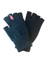 Give them the finger less gloves Mauve/blk