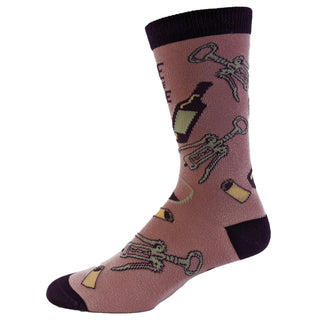 Womens I Like Wine And Maybe 3 People Socks: Womens (5-10) / Pink