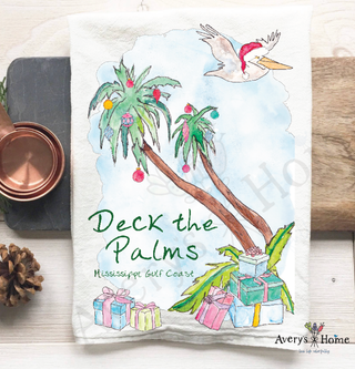 Deck the Palms Christmas Kitchen Towel