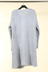 Long & Lush Double Breasted Knit Cardi Grey