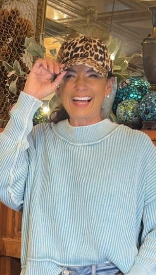 Harley Cropped Sweater Dusty Teal