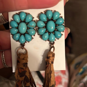 Leopards Love Turquoise Earrings