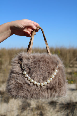 Ms Pearl Faux Fur Bag Tan