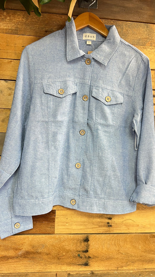 Ella Linen Jacket Chambray