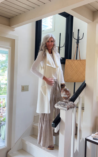 Tempest Drape Vest ivory