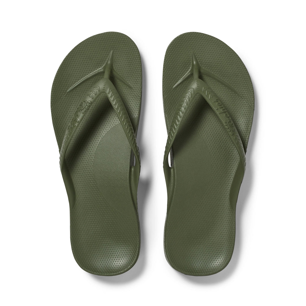 Arch Support Flip Flops Khaki