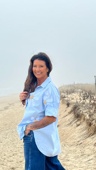 Heiress Bloom Top O/S Blue