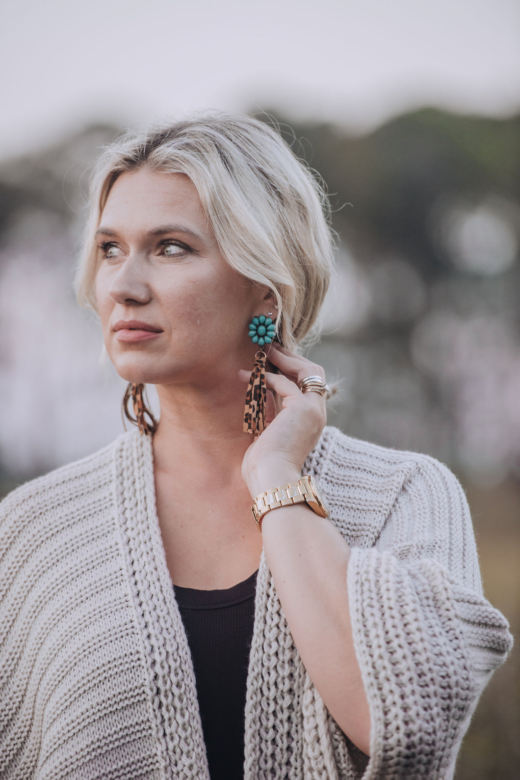 Leopards Love Turquoise Earrings