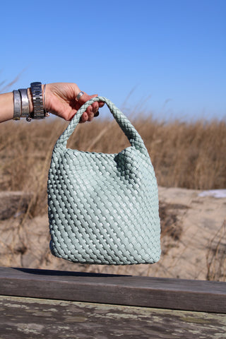 Cutie Pie Basketweave bag seafoam