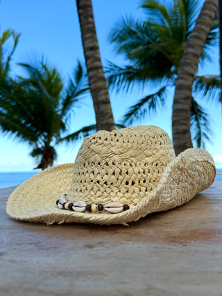 Seashore Cowboy Faux Straw Hat Ivory