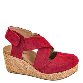 Corky's CASE CLOSED Clog Red Faux Suede