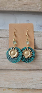 Patina & Sunflower long earrings