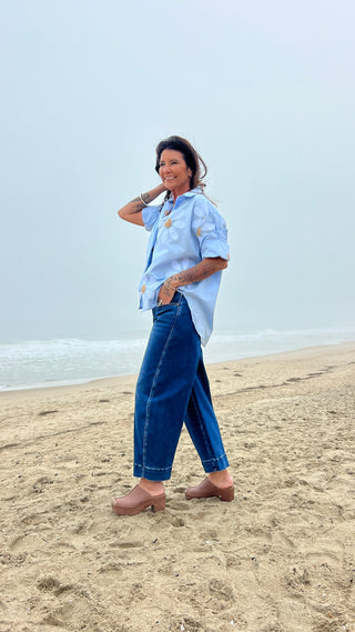 Heiress Bloom Top O/S Blue