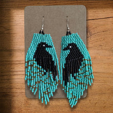 Raven My Friend Beaded Earrings