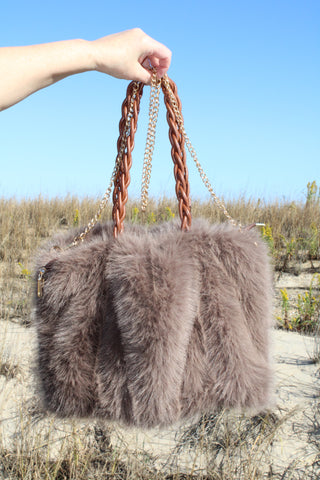 Faux Minx Handbag Brown