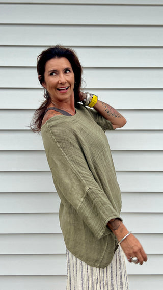 Lina Linen Top O/S