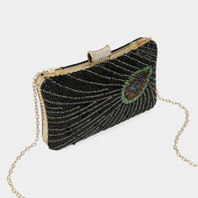 Peacock Rectangle Beaded Clutch