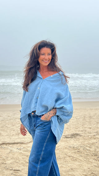 Free In Linen Top O/S