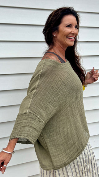 Lina Linen Top O/S