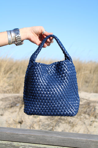 Cutie Pie Basket Weave Bag Navy