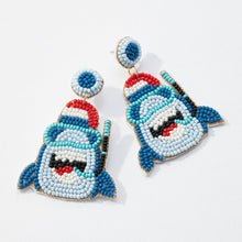 Shark Santa Felted Earrings