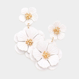 Floral Elegance Earrings White/Gold
