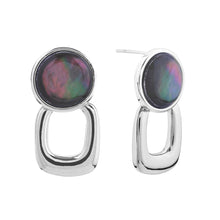 White gold dipped abalone earrings