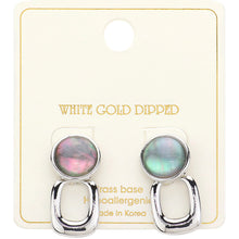 White gold dipped abalone earrings