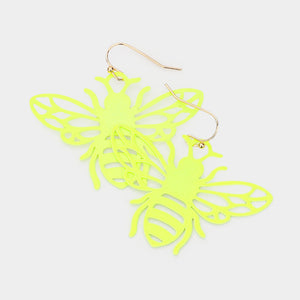 Lime Bumble Bee Earrings