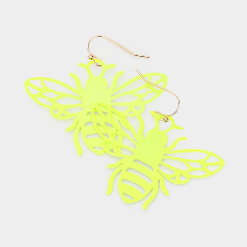 Lime Honeybee Earrings